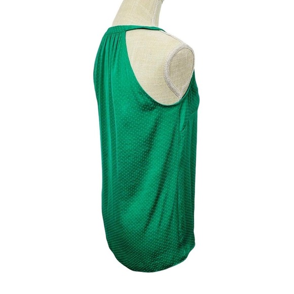 CAbi Halter Style Blouse Tank Polka Dot V-Neck Style 5549 Womens Sz XS Green EUC - Picture 7 of 10